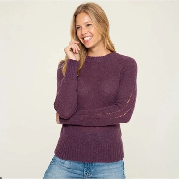 Pacas Womens Small Baby Alpaca Merino Wool Pullover Sweater Maroon - Picture 1 of 5